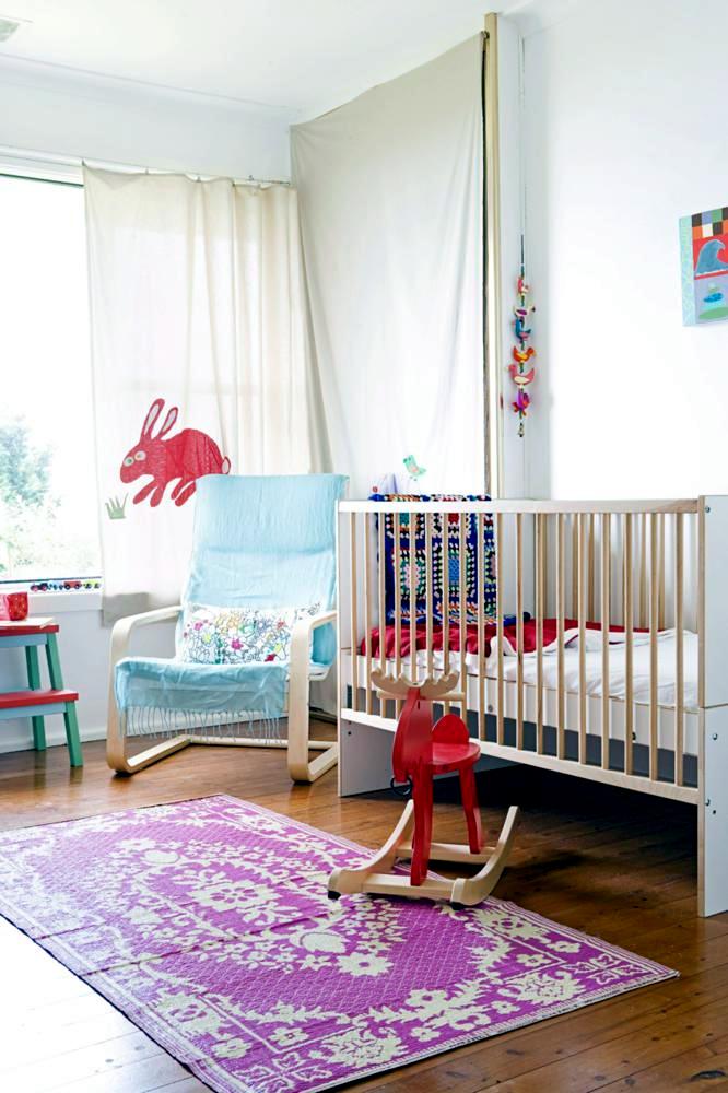 Ковер в детской комнате, скандинавский стиль современный интерьер